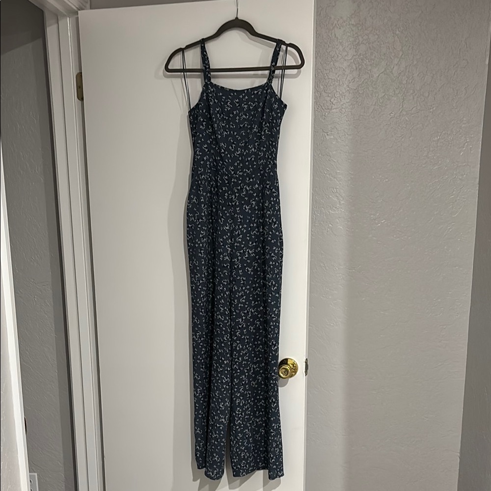 Navy Floral Jumpsuit